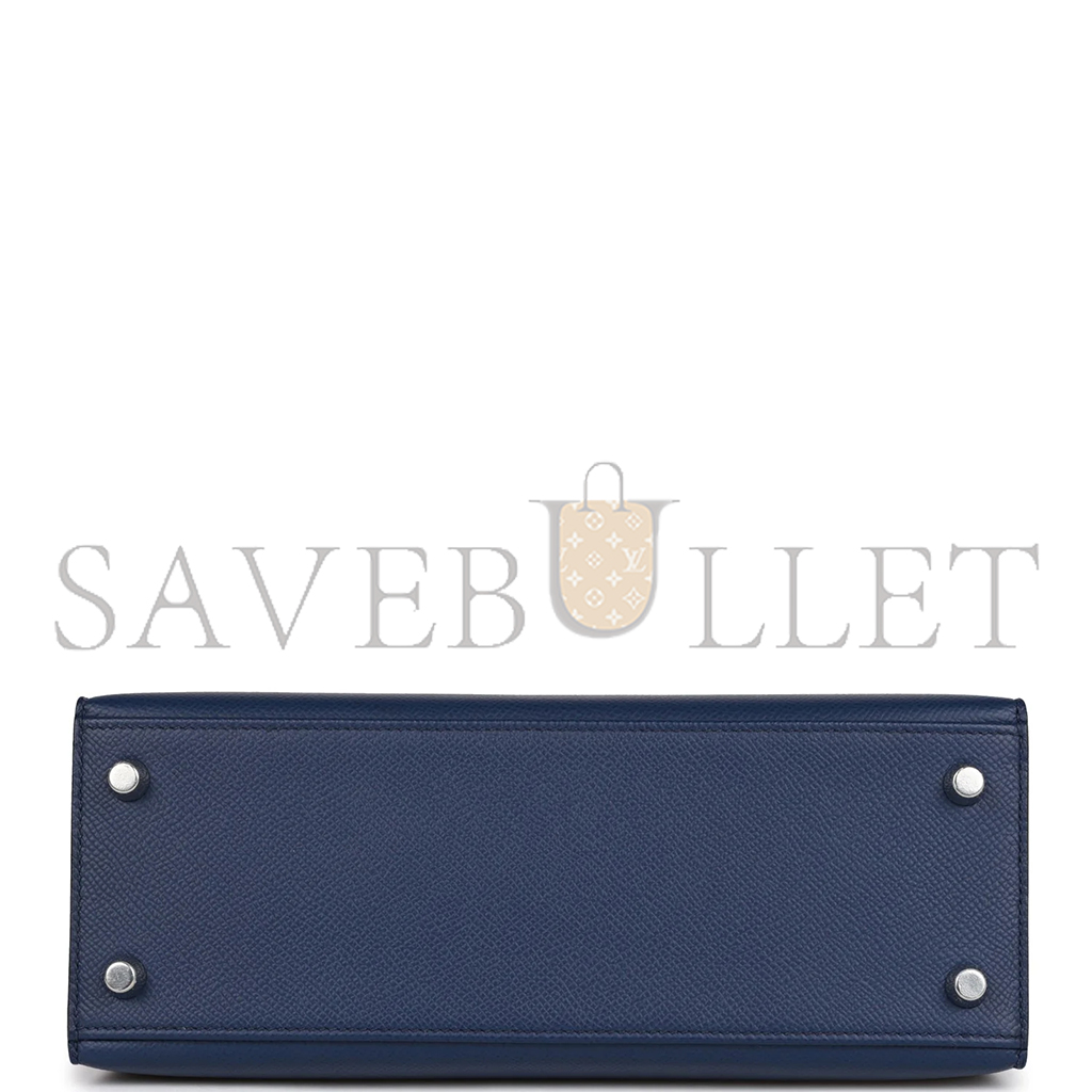 H**mes master kelly sellier 28 bleu saphir epsom palladium hardware (28*22*10cm)